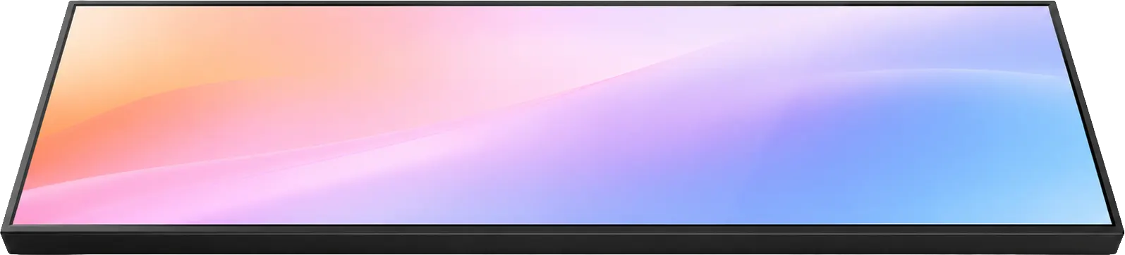 Lumic stretched bar display — front view of the ultra-wide high-brightness screen